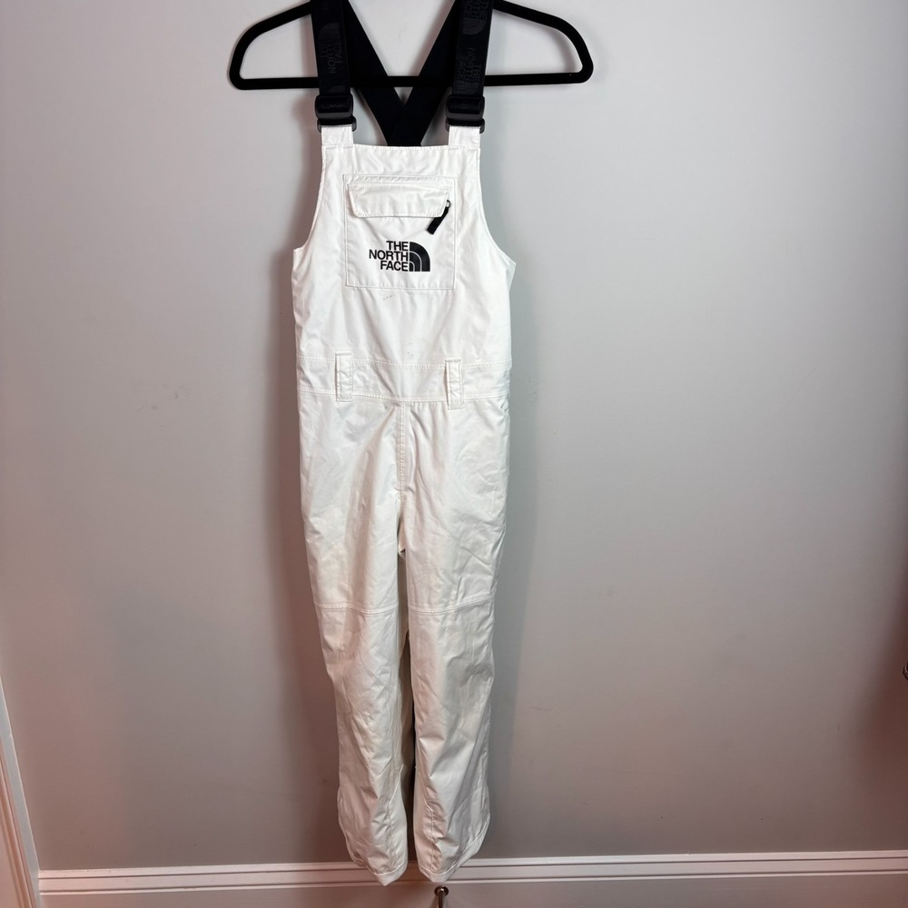 The North Face Youth Freedom Insulated Bib White Snowsuit youth 7/8 Ski winter